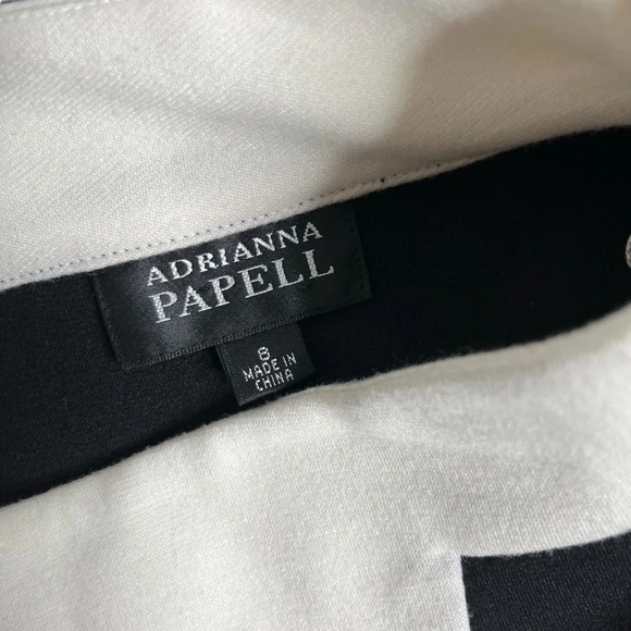 Adrianna Papell (NWT) Black and White Body Con Dress with Pockets Size 8 - Picture 7 of 10